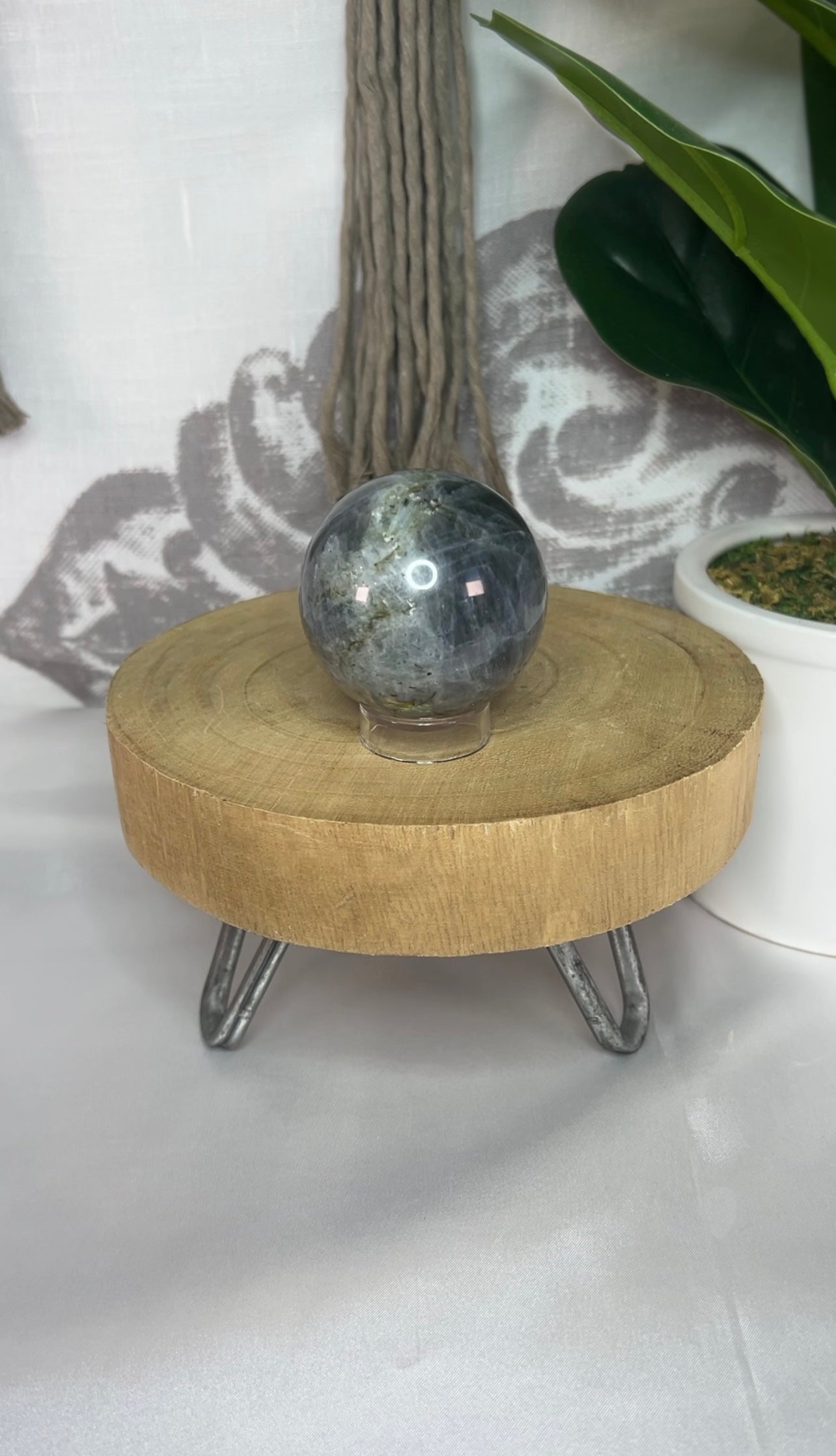 Labradorite Sphere with Silver Flash