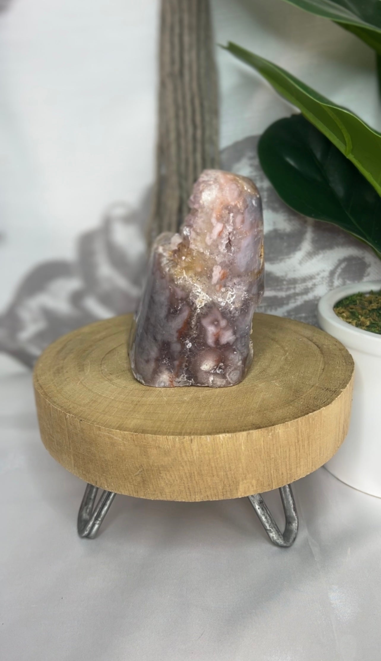 Pink Amethyst Freeform with Dark Purple
