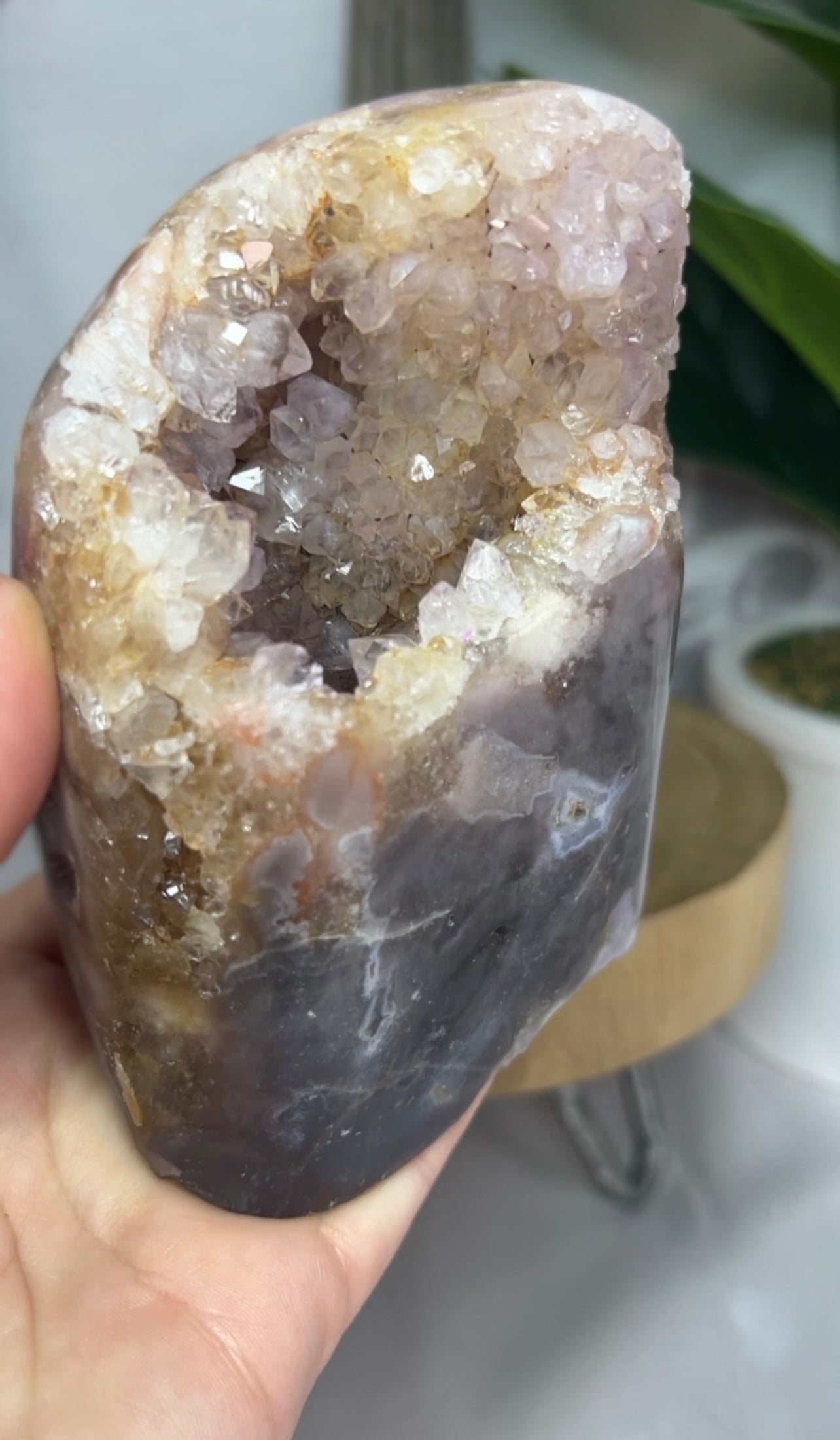 Pink Amethyst Freeform with Dark Purple