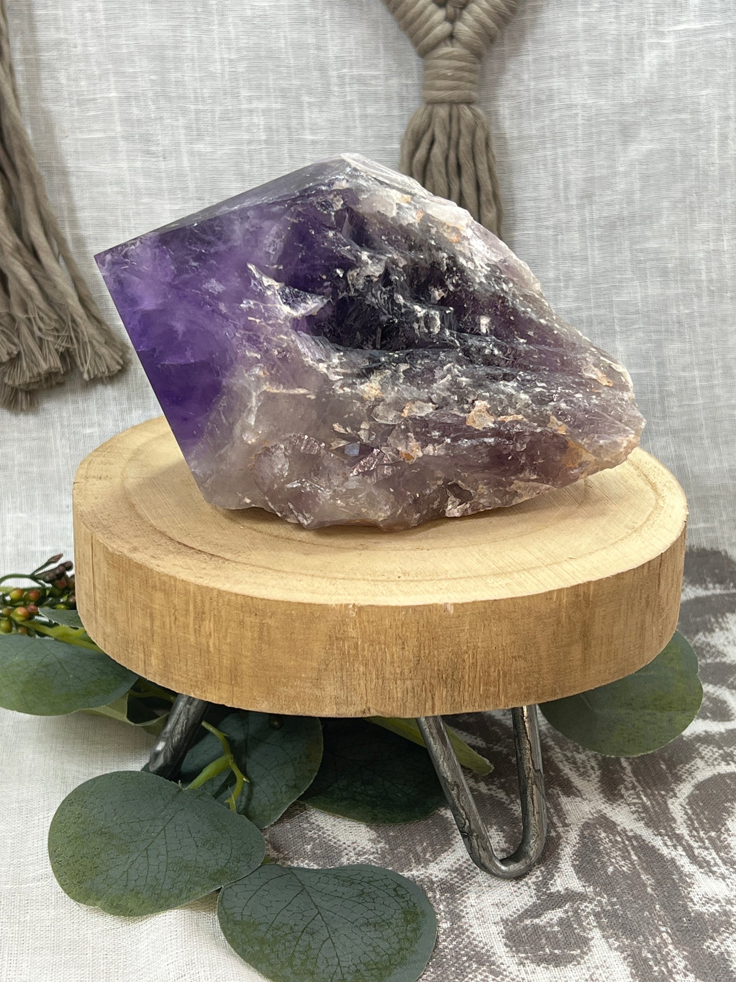 Statement Congo Amethyst Point Half Raw Polished Faces