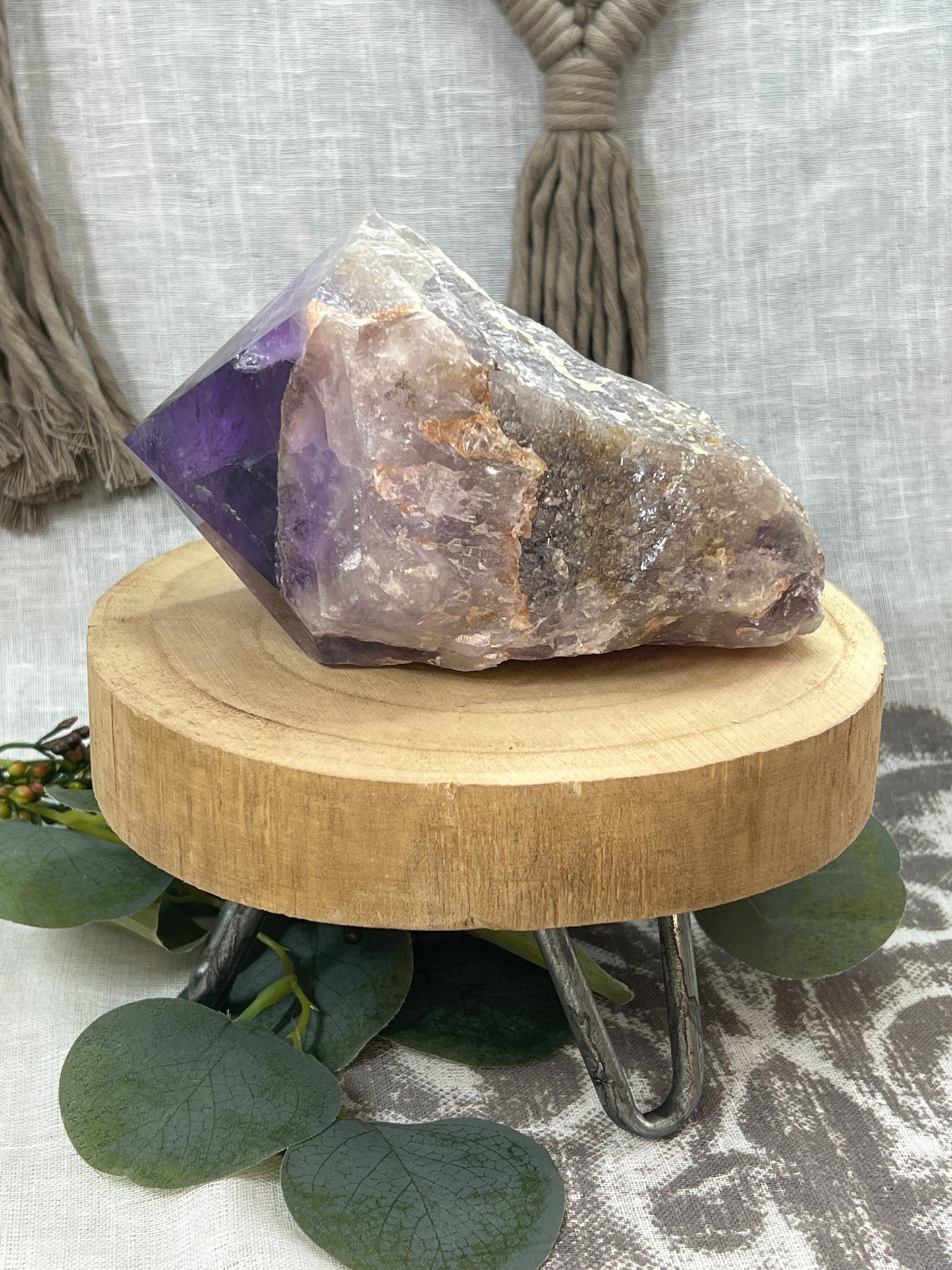 Statement Congo Amethyst Point Half Raw Polished Faces