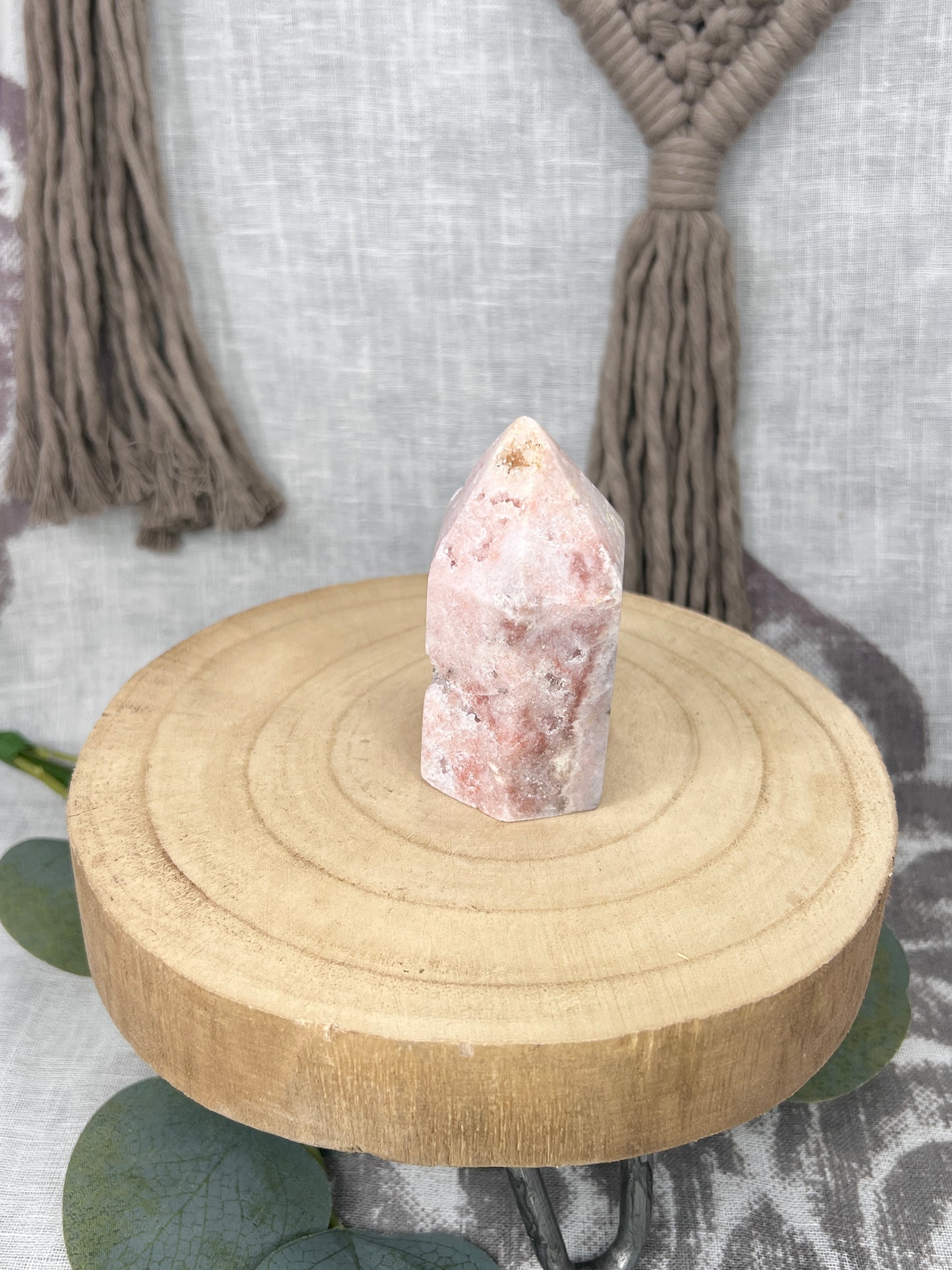 Pink Amethyst Tower with Black Inclusions