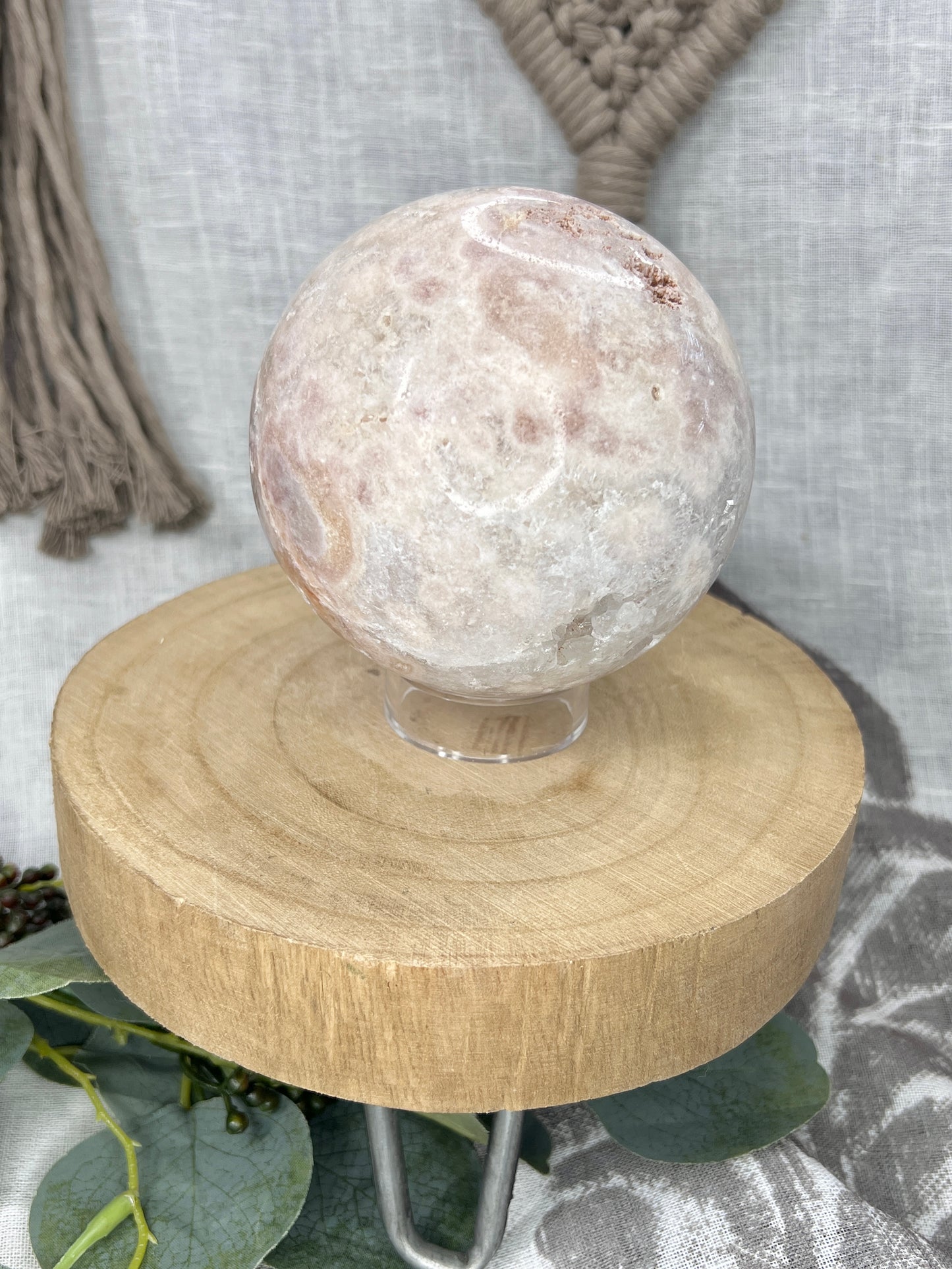 Large Pink Amethyst Sphere with Quartz