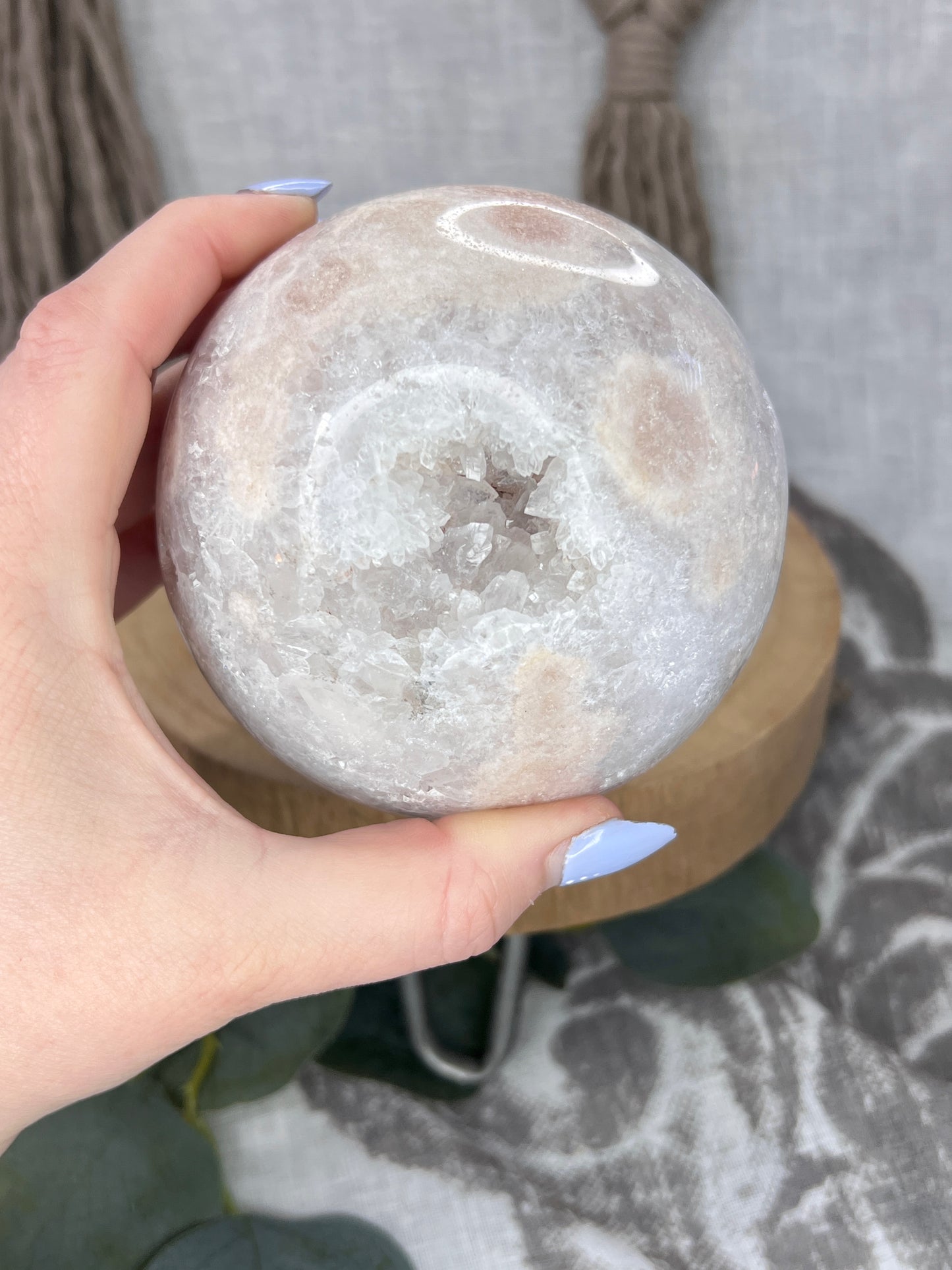 Large Pink Amethyst Sphere with Quartz