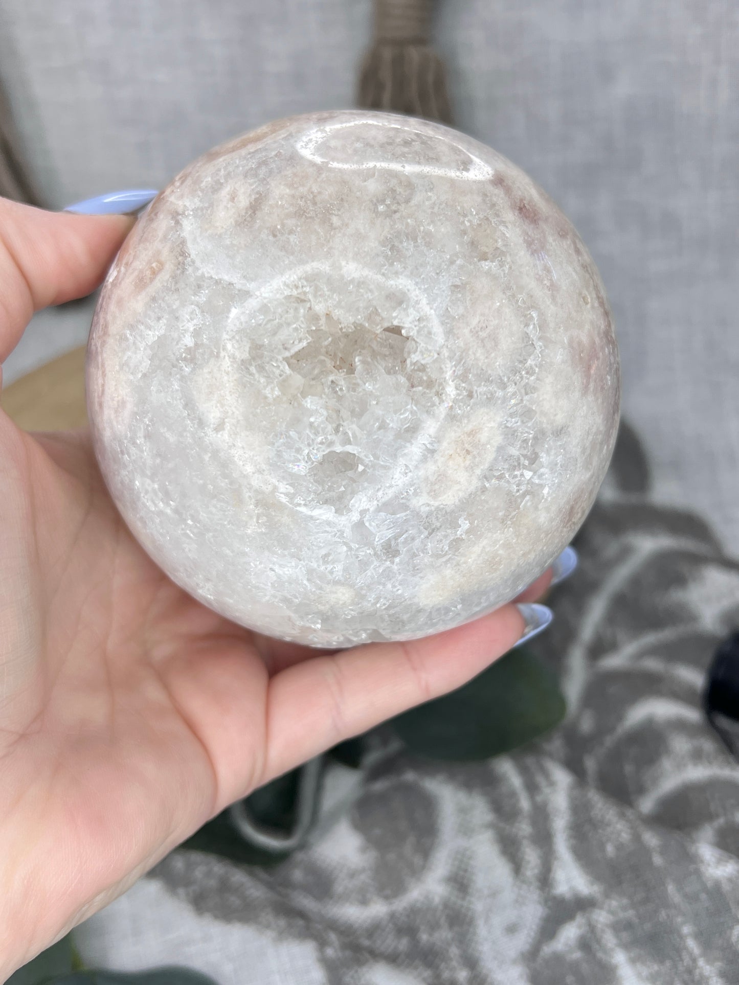 Large Pink Amethyst Sphere with Quartz