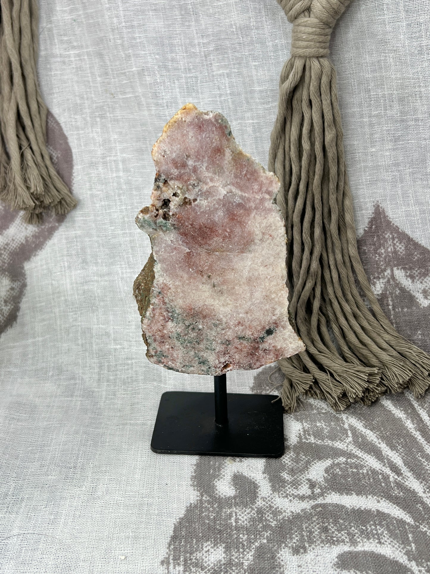 Pink Amethyst Slab on Pin Stand