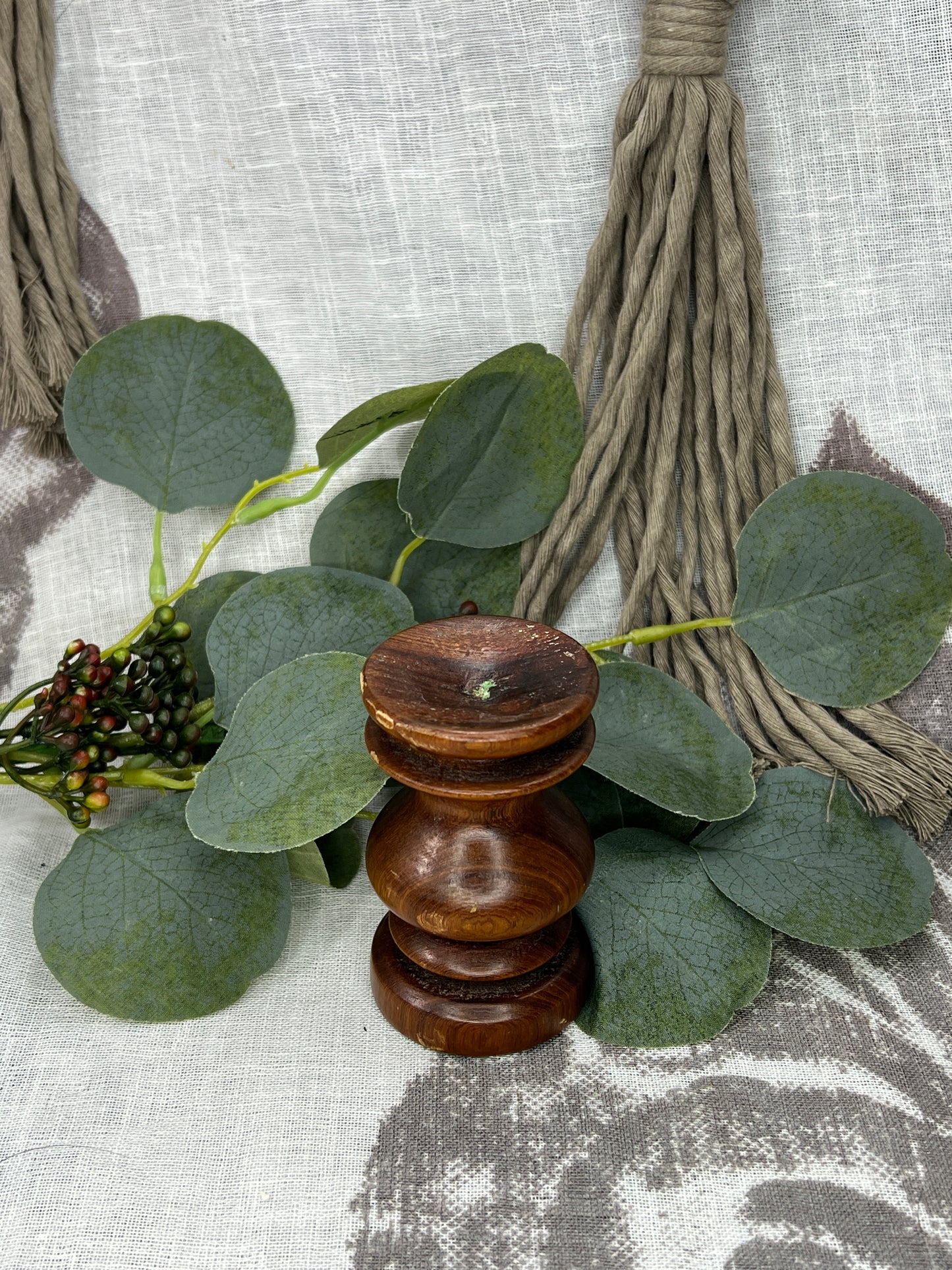 Antique Wooden Sphere Stand