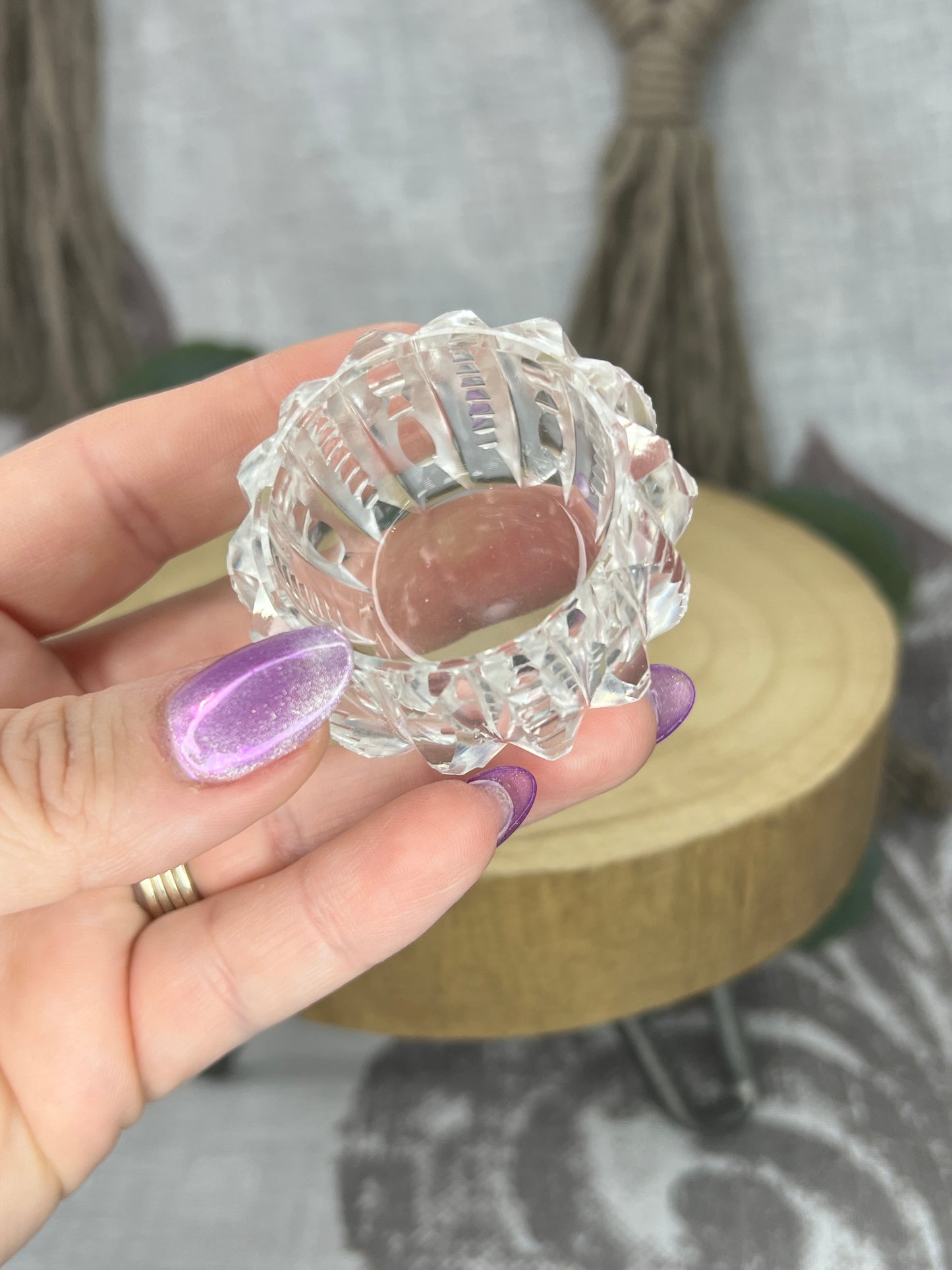 Antique Crystal Sphere Holder