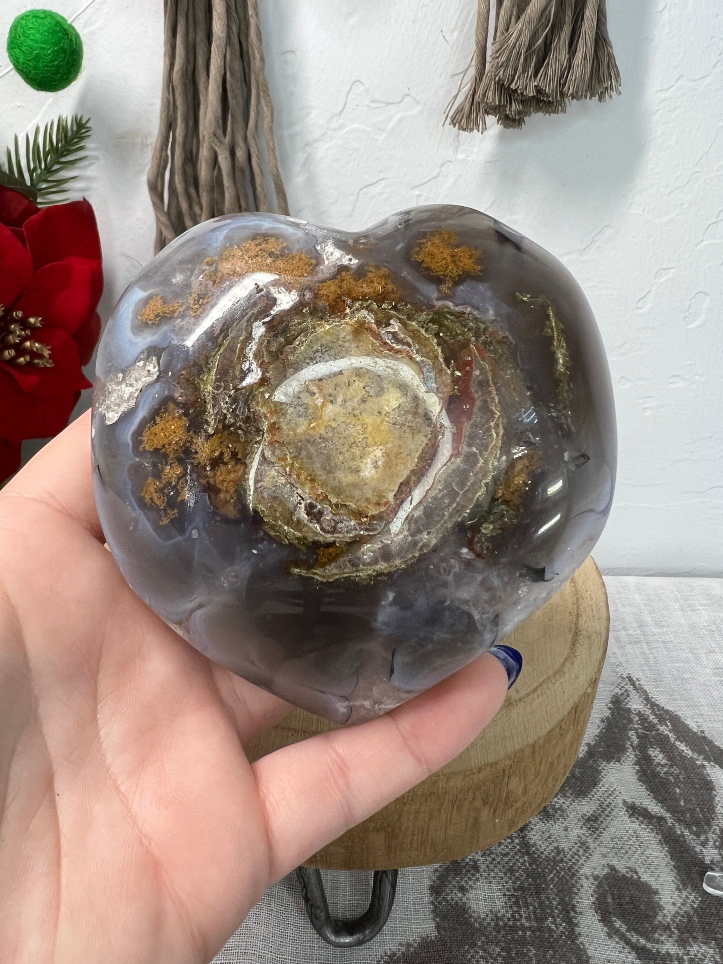 Amethyst Agate Heart