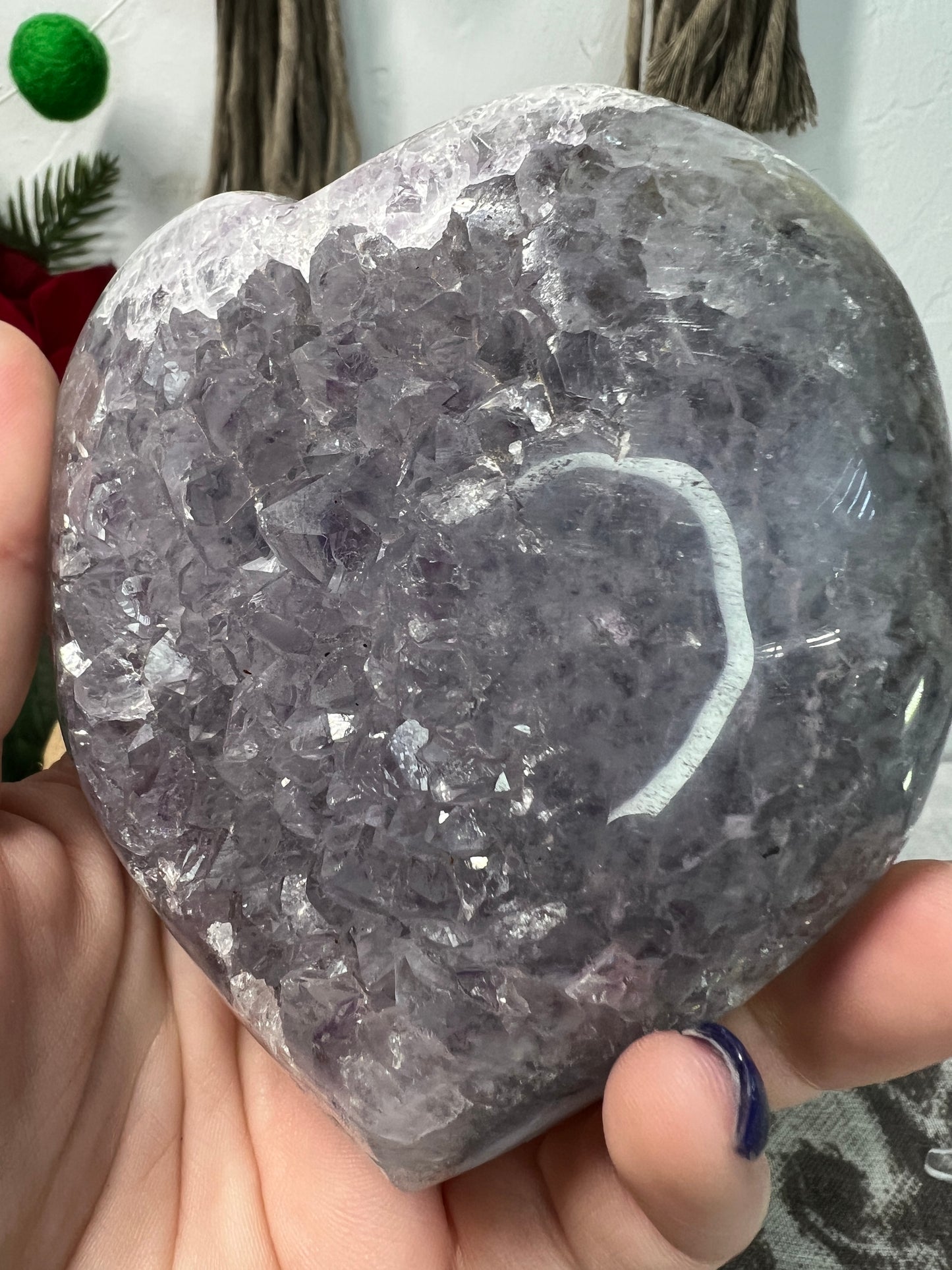 Amethyst Agate Heart