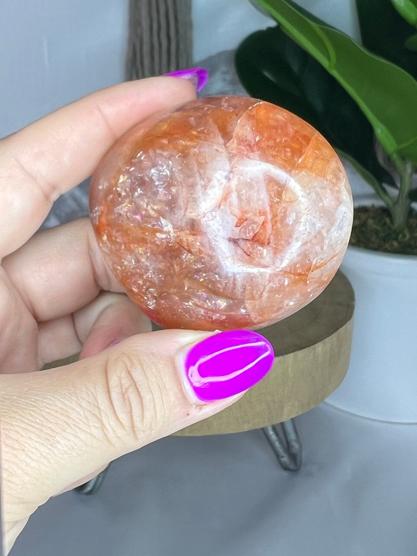 Fire Quartz Palmstone