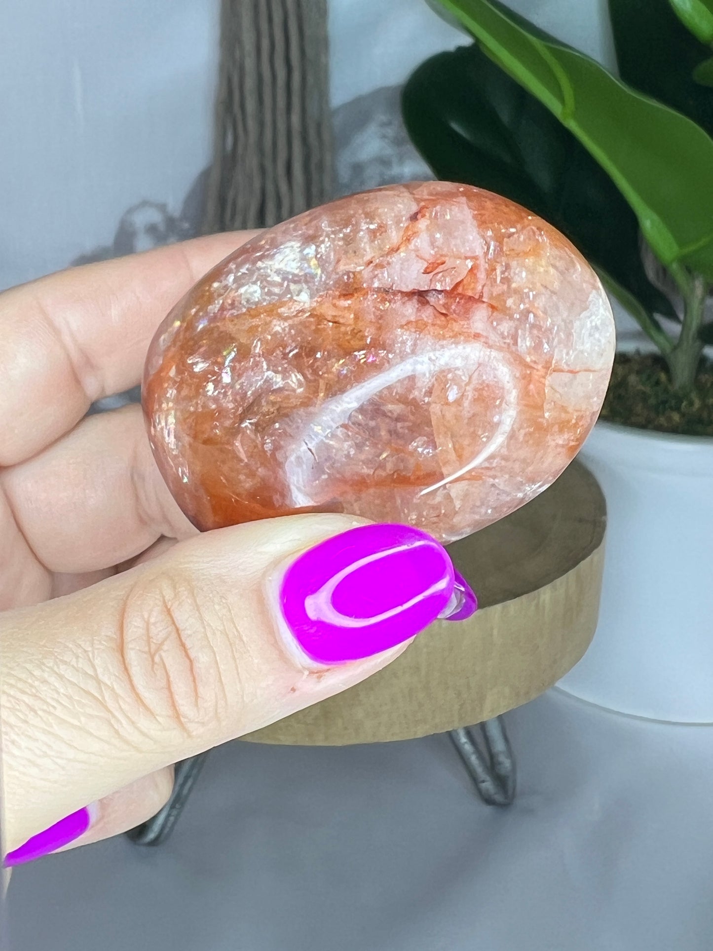 Fire Quartz Palmstone