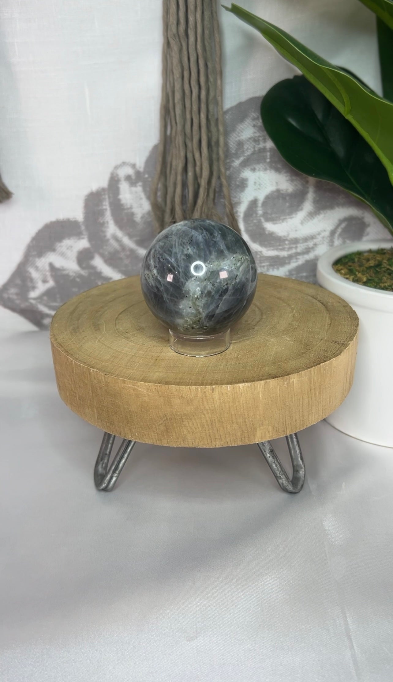 Labradorite Sphere with Silver Flash