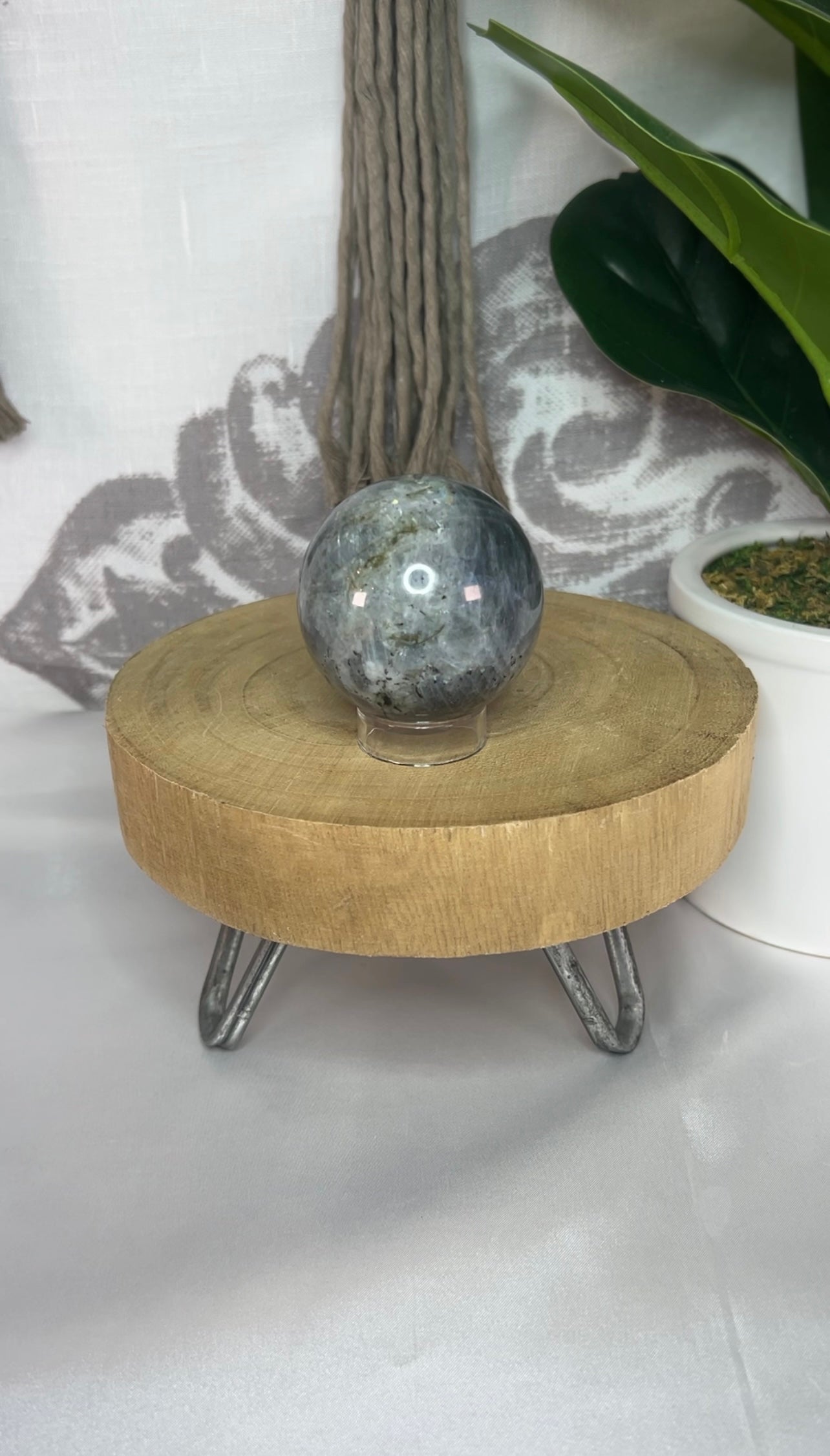 Labradorite Sphere with Silver Flash