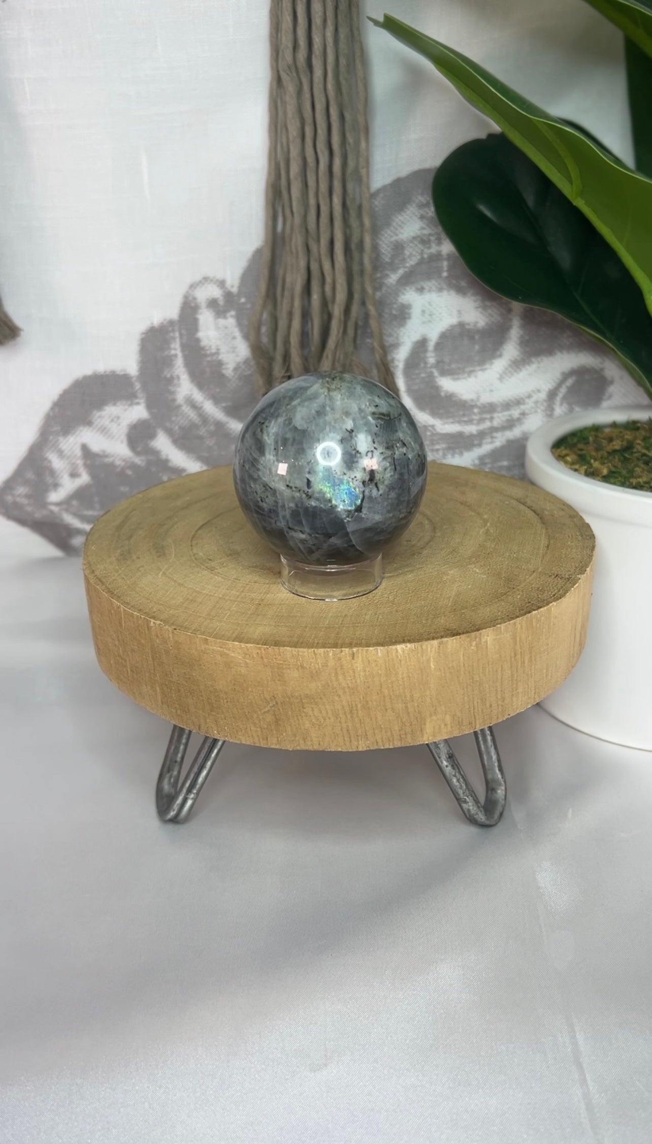 Labradorite Sphere with Silver Flash