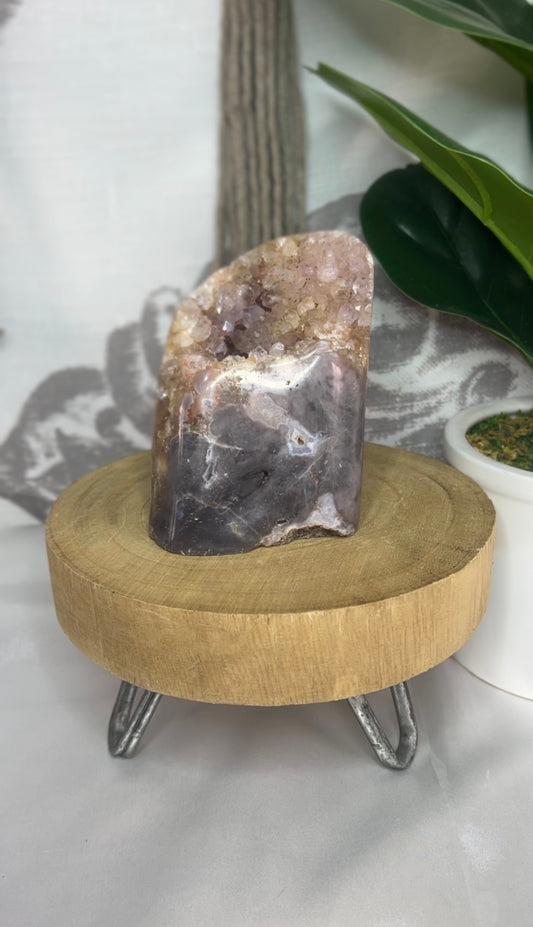 Pink Amethyst Freeform with Dark Purple