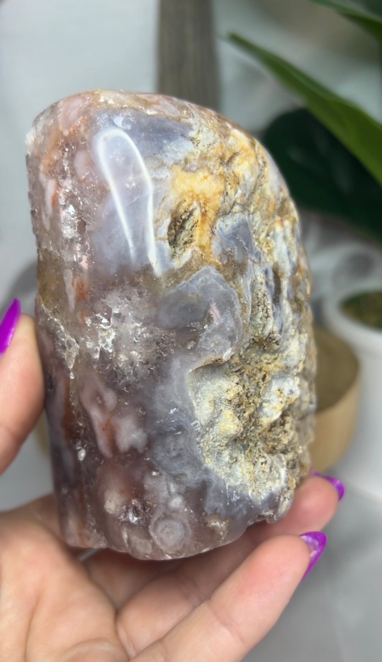 Pink Amethyst Freeform with Dark Purple
