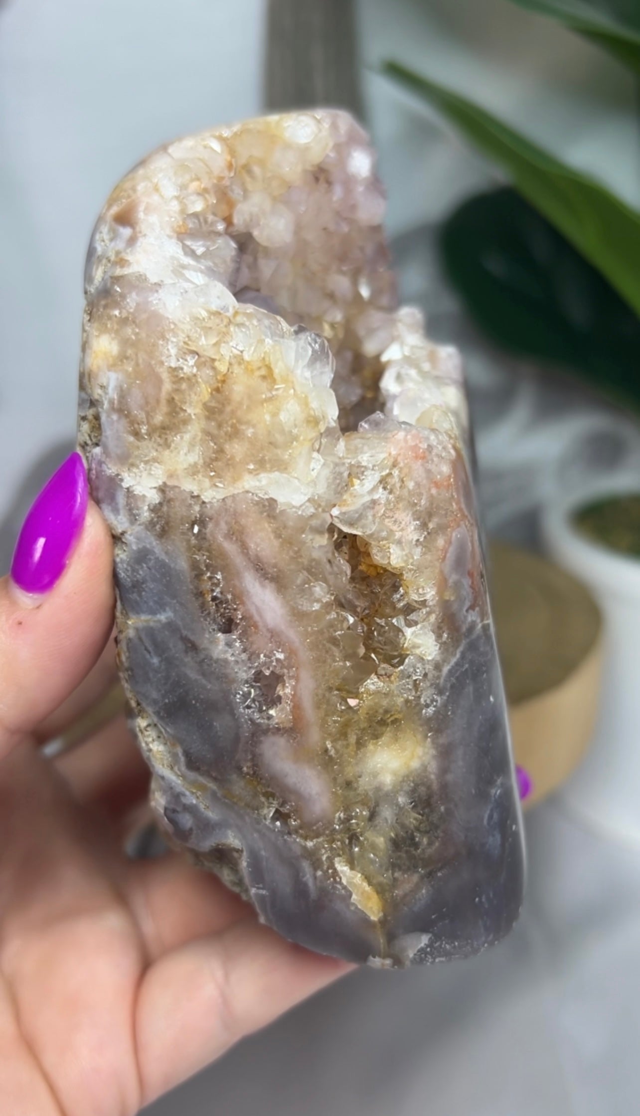 Pink Amethyst Freeform with Dark Purple