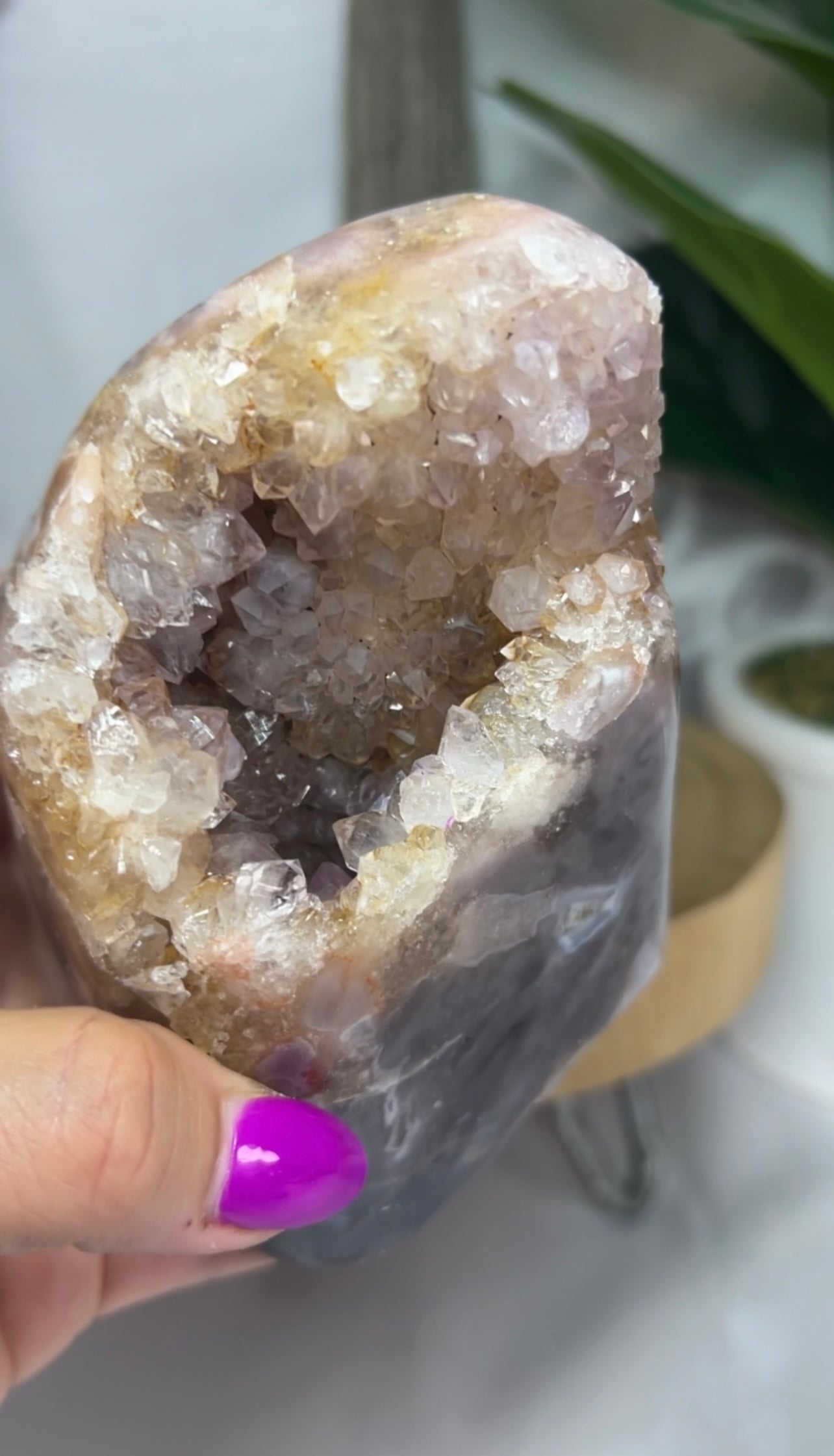 Pink Amethyst Freeform with Dark Purple