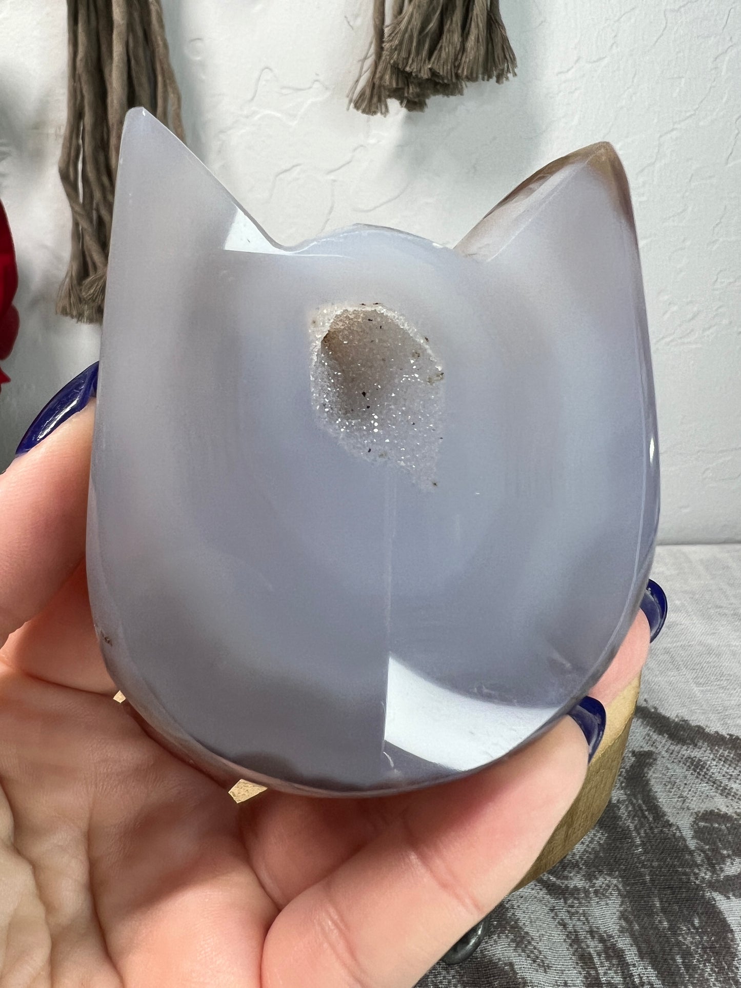 Druzy Agate Cat Head