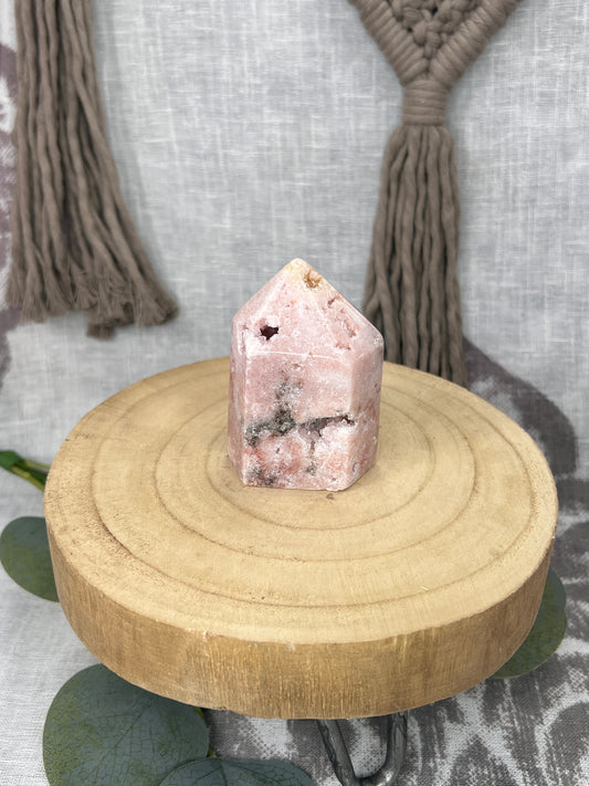 Pink Amethyst Tower with Black Inclusions