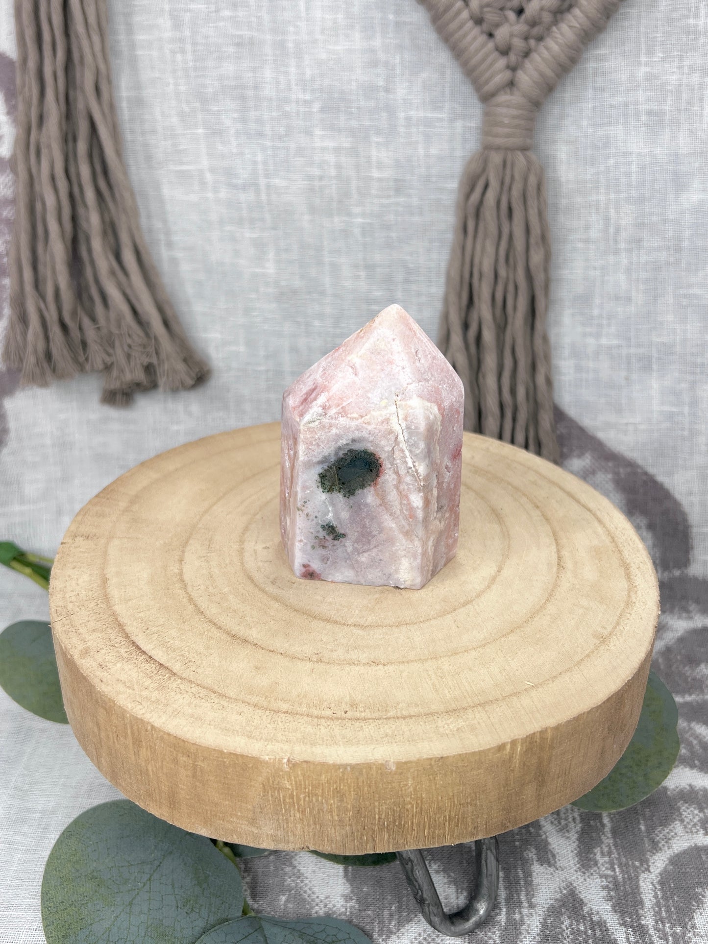Pink Amethyst Tower with Black Inclusions