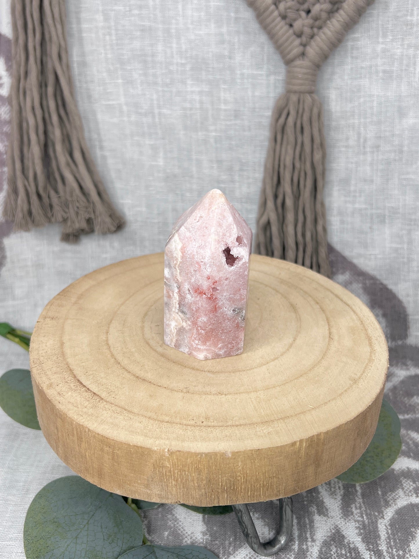 Pink Amethyst Tower with Black Inclusions