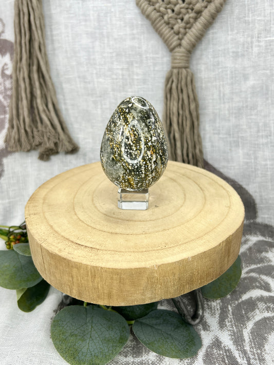 Orbicular Green Ocean Jasper Egg