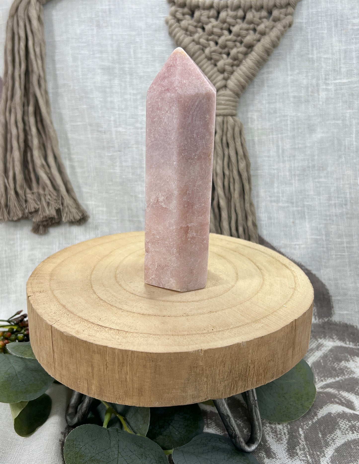 Pink Amethyst Tower with Druzy