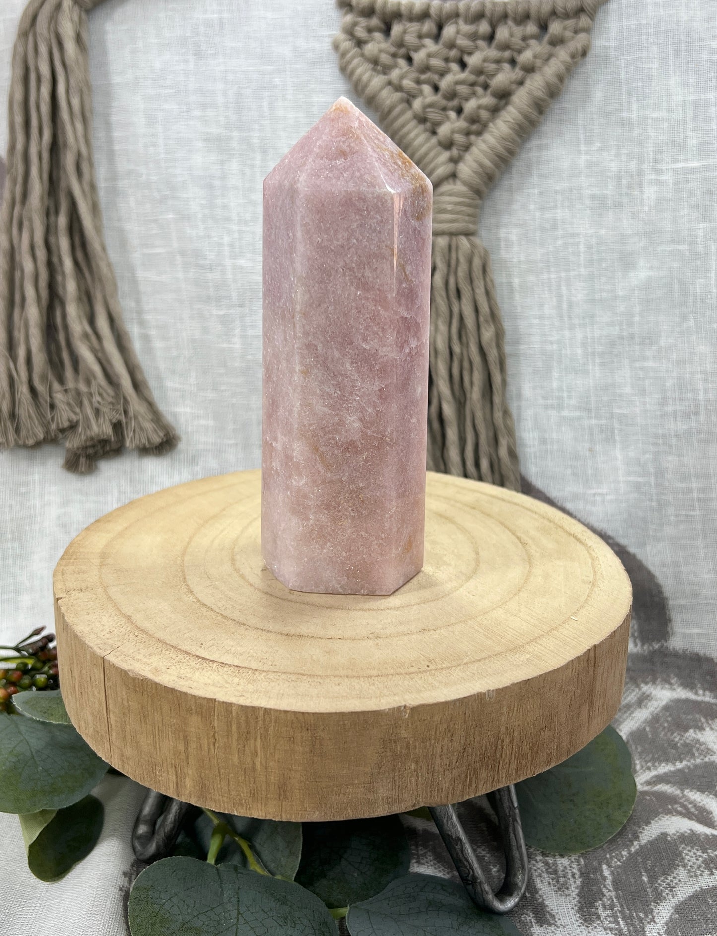 Pink Amethyst Tower with Druzy
