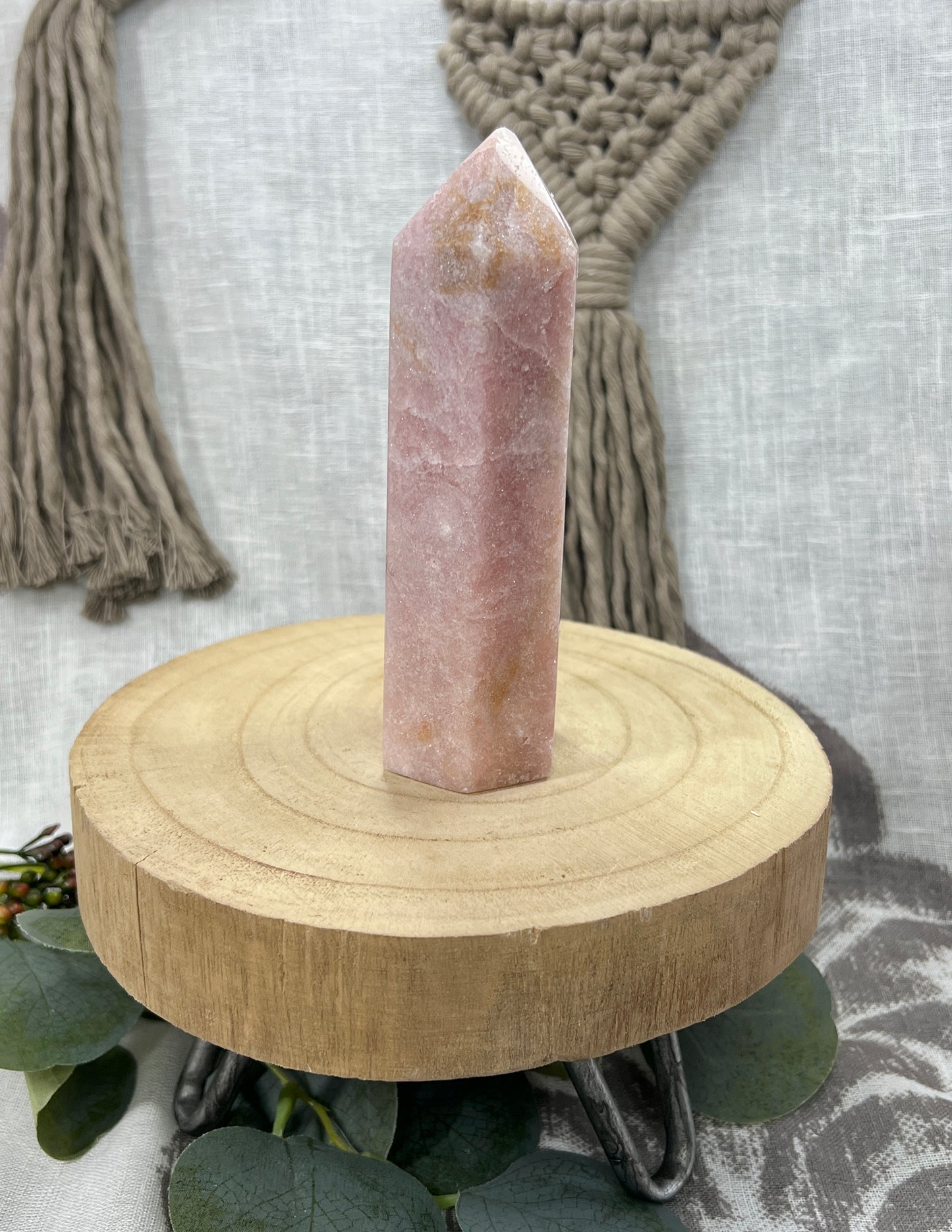 Pink Amethyst Tower with Druzy