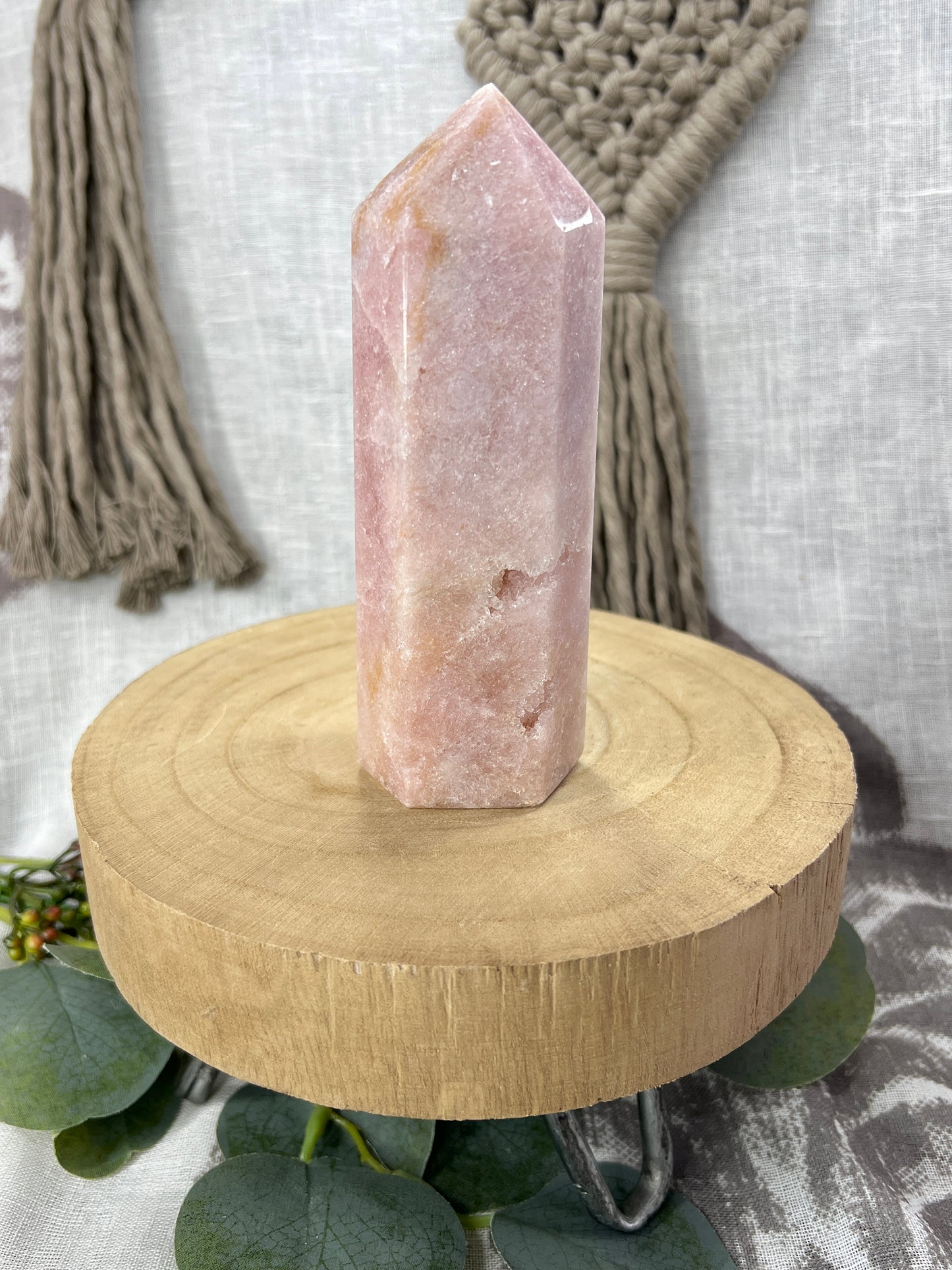 Pink Amethyst Tower with Druzy