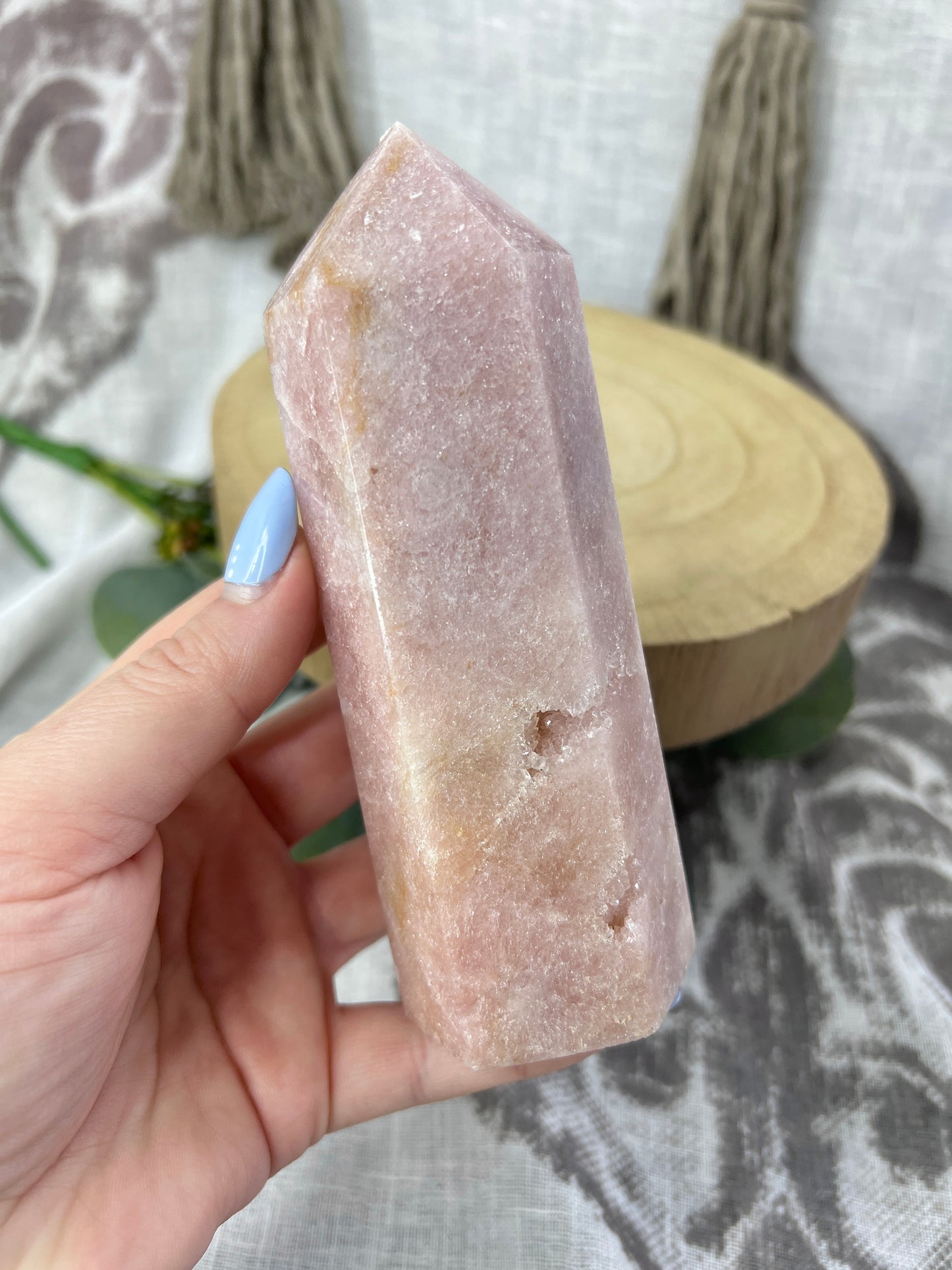 Pink Amethyst Tower with Druzy