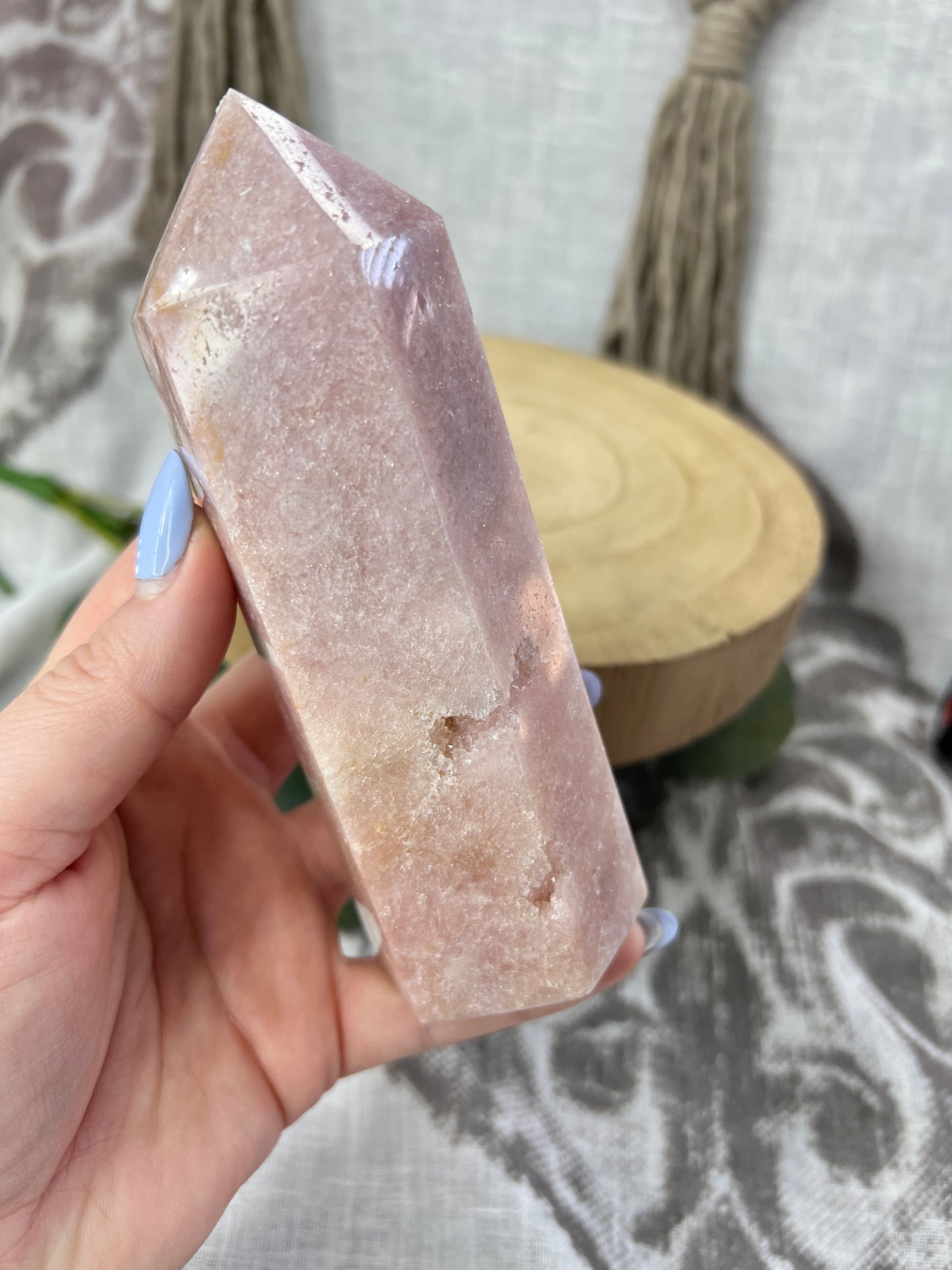 Pink Amethyst Tower with Druzy