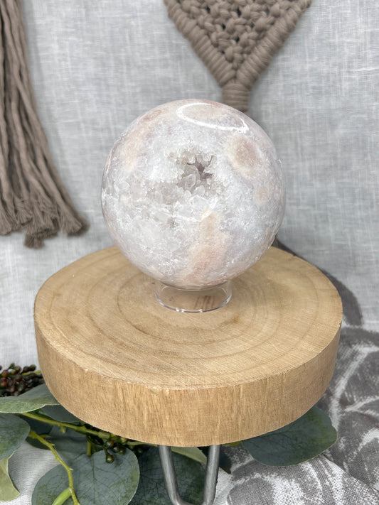 Large Pink Amethyst Sphere with Quartz