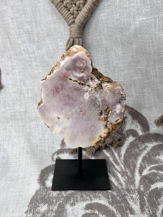 Pink Amethyst Slab on Pin Stand