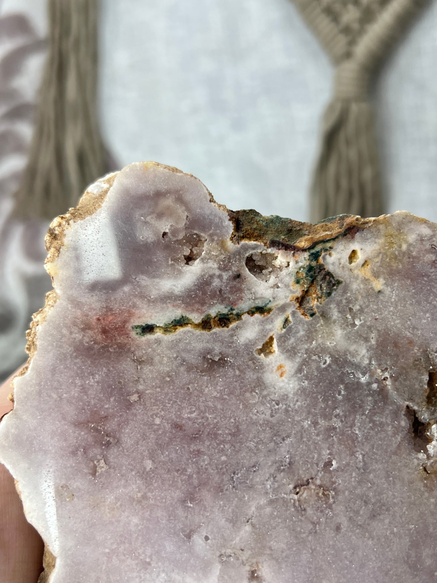 Pink Amethyst Slab on Pin Stand