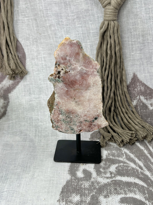 Pink Amethyst Slab on Pin Stand