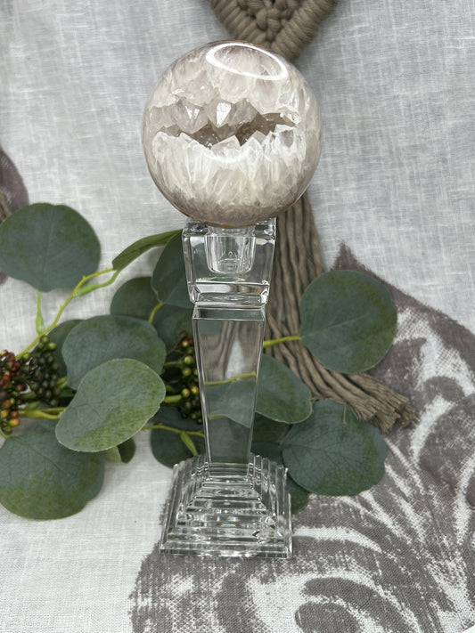 Antique Crystal Sphere Stand
