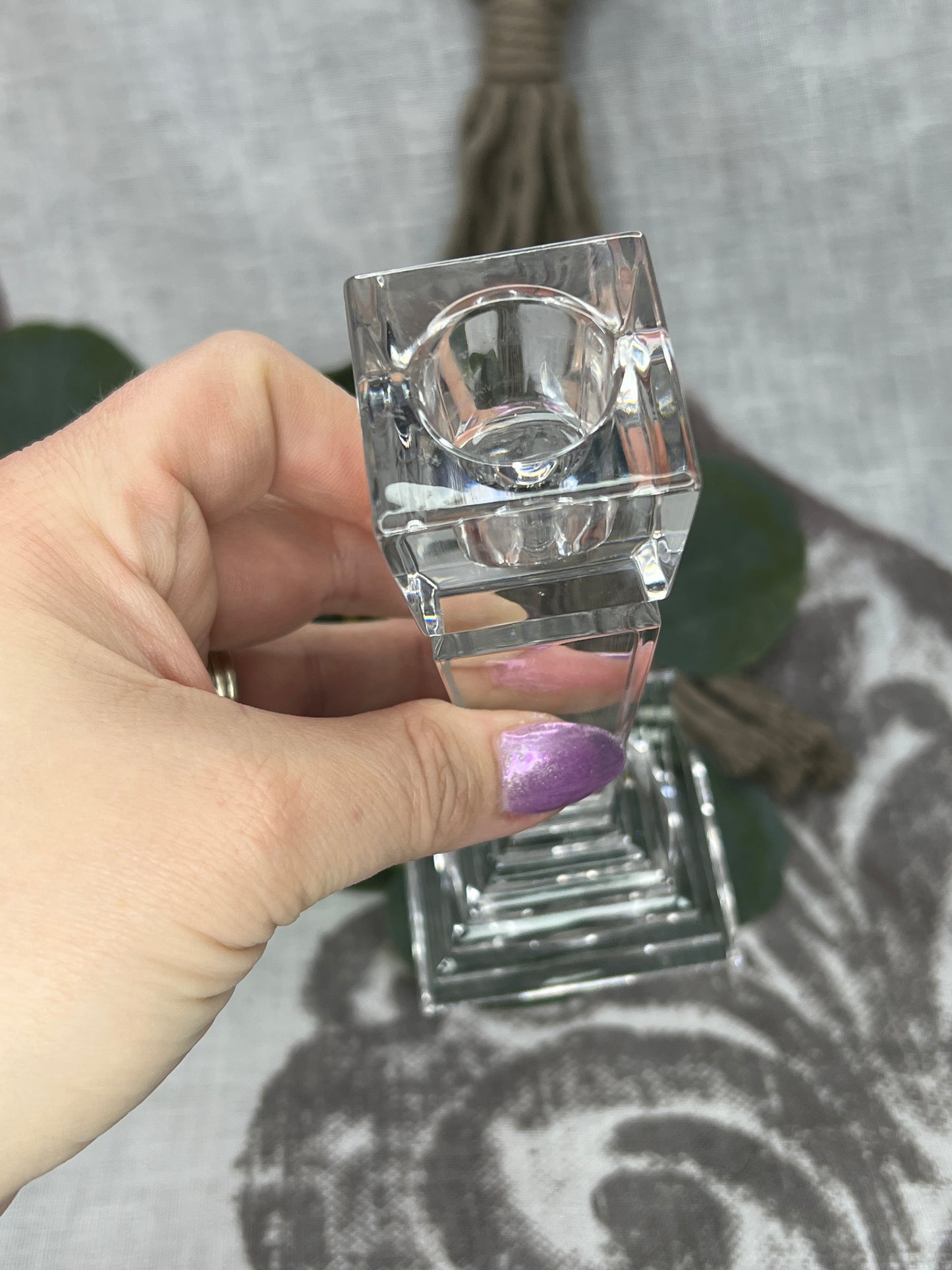 Antique Crystal Sphere Stand