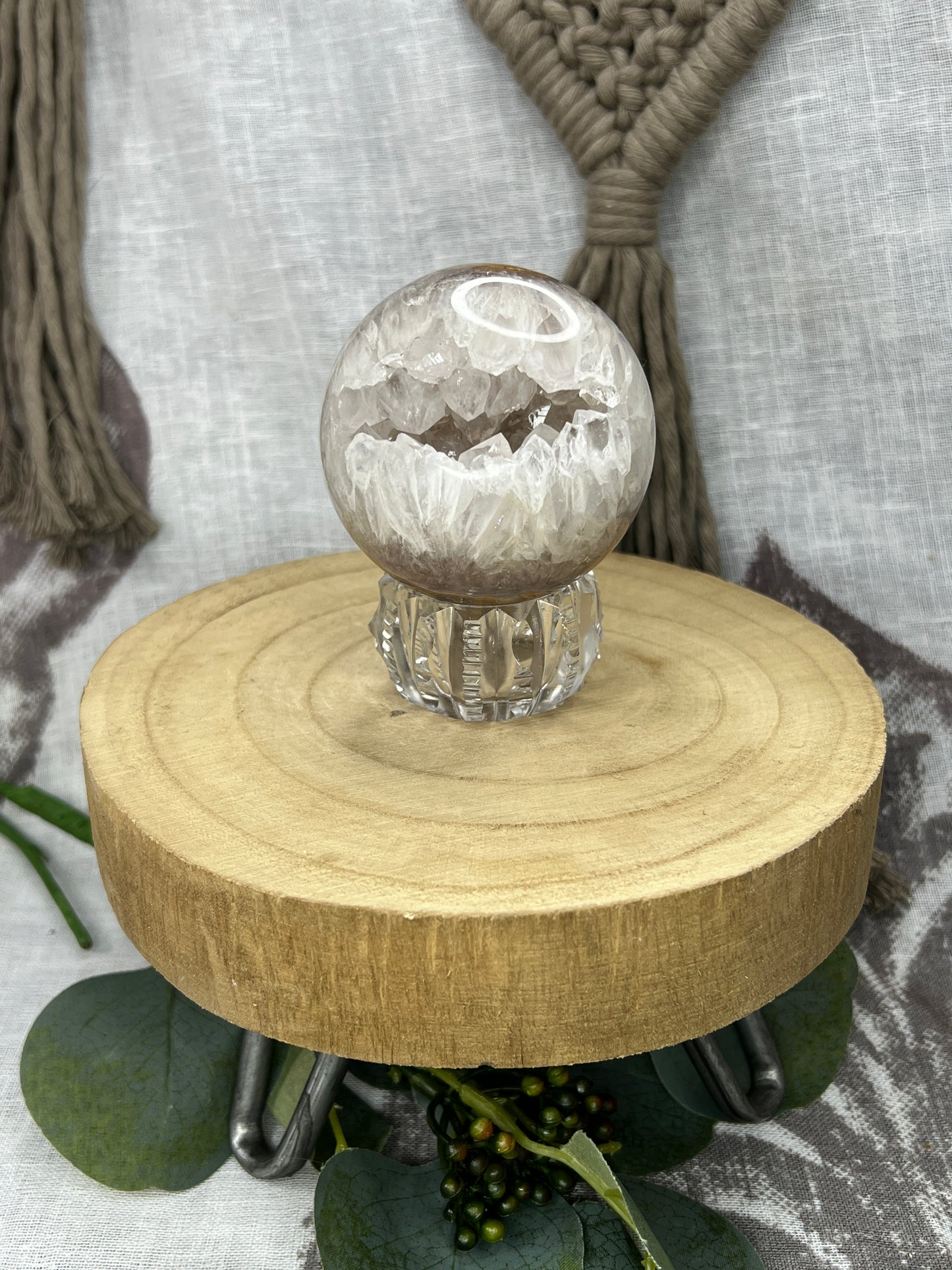 Antique Crystal Sphere Holder
