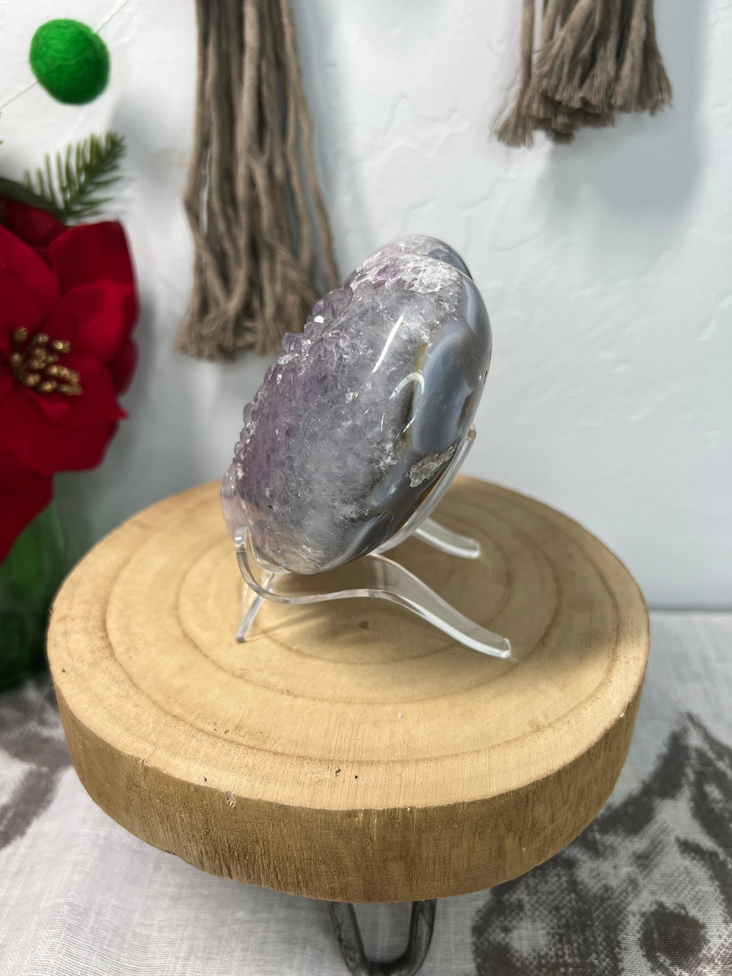 Amethyst Agate Heart