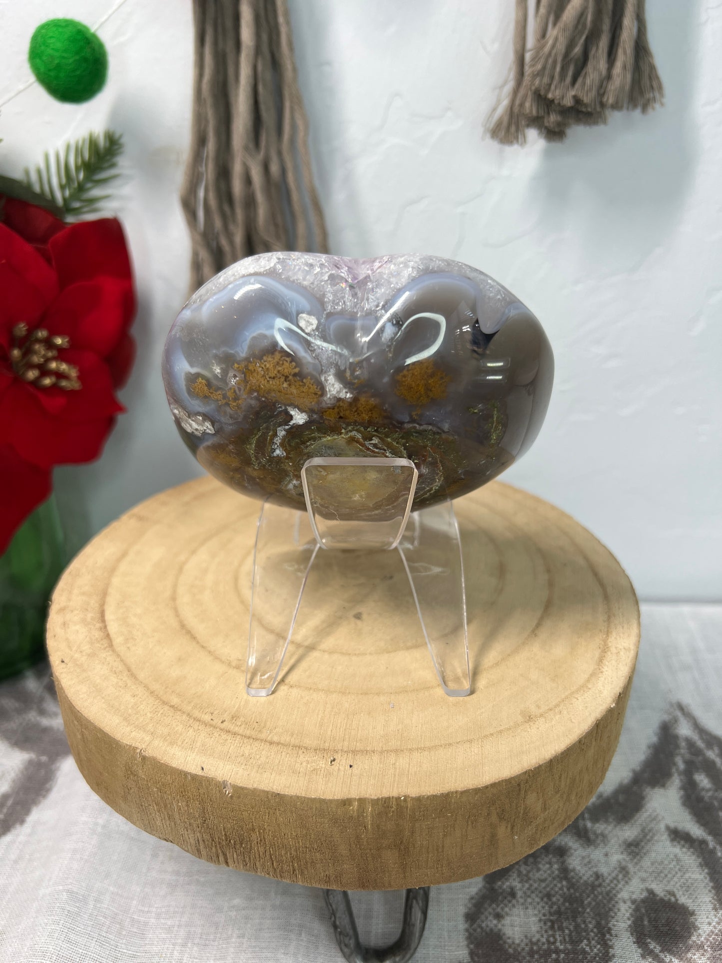 Amethyst Agate Heart